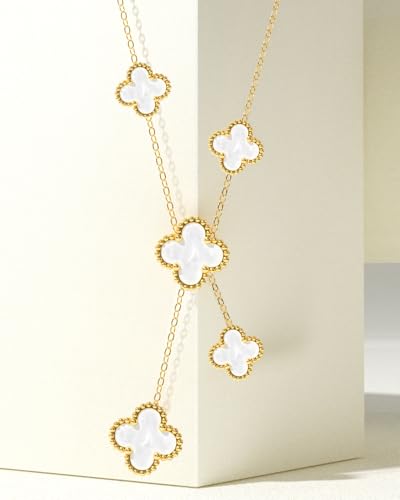 AICase Valentines Day Gifts Clover Necklace for Women 18K Gold Plated Four Leaf Clover Necklace Lucky Pendant Jewelry Gifts for Women/Mon Birthday2