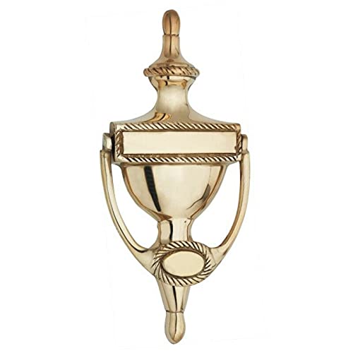 Ironmongery Solutions® Urn Door Knockers Solid Georgian Style Polished Brass Victorian Style in Three Different Sizes (200mm)