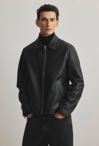 Generic Black Leather Jacket for Men - Image 4