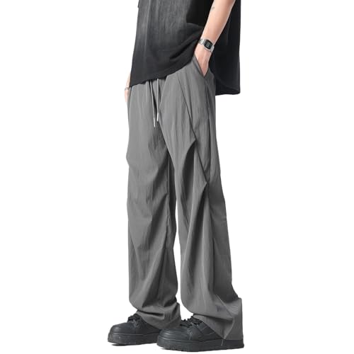 Summer ice Silk Trousers Men's Loose Straight Casual Trousers