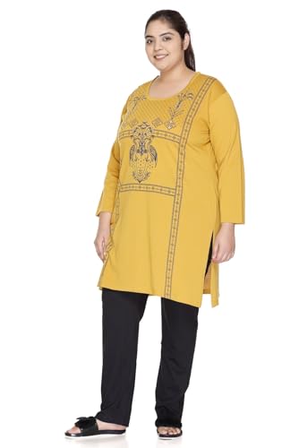 Image of In Love Women's Plus Size Printed Long Tops, Round Neck 3 /4 Sleeve Relaxed Fit Longline T-Shirt Tunic
