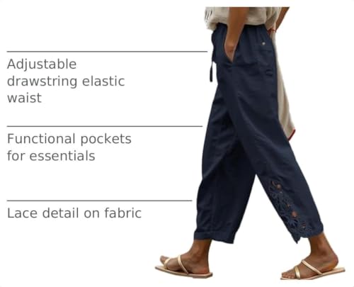 Image of Women Fashion 2026 Casual Elastic Waist Pants with Pockets