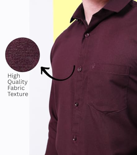 Image of CONTRARY Men's Pure Cotton Solid Stylish Casual & Formal Wear Shirt | Stylish Regular Fit Full Sleeve Comfortable Office Party Trendy Shirt - Multi Color
