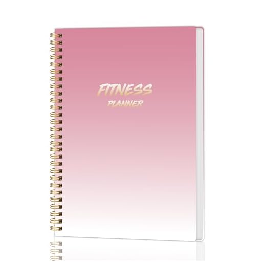 KAICN Workout Journal Fitness Planner for Women&Men，Workout Log Gym book for Tracking， Best Daily Exercise Logbook to Record Your Wellness Goals,A5(8.6"×5.9")-Pink Gradient