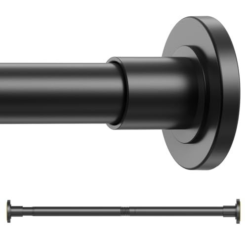 CorkLatta つっぱり棒 マットブラック パイプ径 25mm 伸縮幅 80～110cm 耐荷重 10～15kg 防錆加工 穴あけ不要 室内家具 賃貸マンション対応