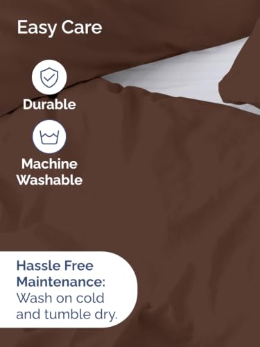 Image of Duvet Cover Super King Size - Soft 3 Piece with Zipper Closure - Brown