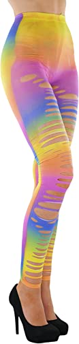 Image of ToBeInStyle Women's Slashed Ripped Shredded Distressed Hosiery Tights Leggings Music Festival
