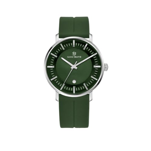 Image of Analog Watch for Men with Silicone Band | Magnetic Lock Strap | Japanese Quartz Movement | Water Resistant | Formal & Casual Wristwatch Gift