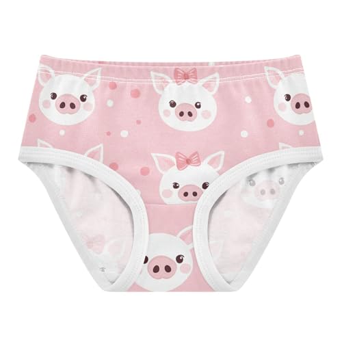 Wusikd Pig Faces Girls' Underwear Cotton Pink Girls Briefs Soft Toddler Underwear 2T
