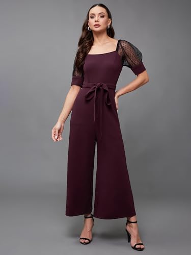 Image of Miss Chase Women's Self Design Cut-Out Georgette Jumpsuit