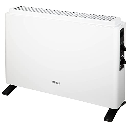 Zanussi 2000W/2KW Electric Convector Heater, Freestanding Radiator in White with 3 Adjustable Heat...