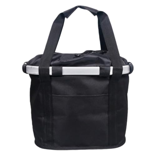 Vzck 自転車用バスケット かご 前かご 取り外し可能 折りたたみ 大容量 防水 取り外し簡単 アルミ合金フレーム オックスフォード生地 伸縮ロープ付き 取り付け簡単 通勤 買い物 ペットキャリー マウンテンバイク/クロスバイク/折りたたみ自転車対応 (