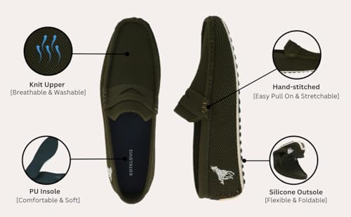 Image of Knit Loafers for Men Casual Fashion and Formal Slip-On Comfortable and Flexible Lightweight Slip Resistant Breathable Machine Washable Trendy Driving Loafers shoes for Men's Designed for all Seasons
