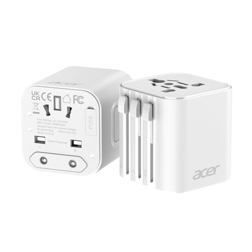 Acer US to Europe Plug Adapter, Universal Travel Adapter, International Power Adapter for USA to...