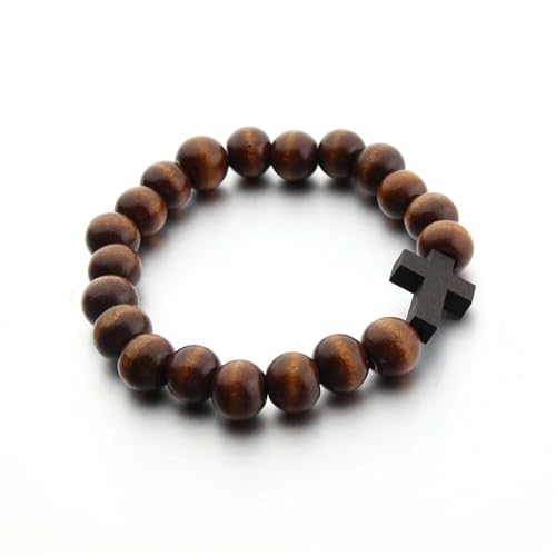 Pulsera de cuentas de madera 10MM estilo boho miniatura 5