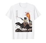 calligraphy cat dinosaur volcanic eruption shirt