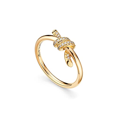 18K Gold Plated Knot Design Ring White CZ Stone Perfect for Special Occasion Wear Royal Look Engagement Gift for Women and Girls Ring Size 4 to 132