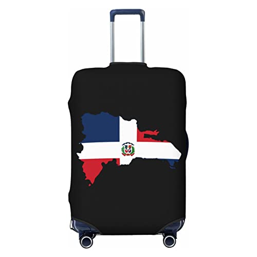 CUTEDWARF Dominican Republic Map Flag Travel Suitcase Protector Fashion Luggage Cover Washable Fits 18-32 Inch Baggage