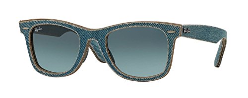 Image of Ray-Ban Wayfarer RB2140F 11644M Sunglasses, Blue Denim Frame 52mm w /Blue Fade Lens