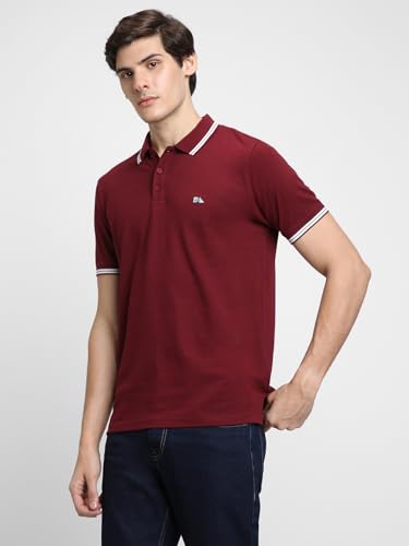Image of Dennis Lingo Men's Cotton Solid Regular Fit Mandarin Collar Short Sleeve Polo Tshirt