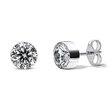 Tiabelle – Ohrstecker RISE aus Titan mit funkelnden Swarovski® Zirconias – Silberfarbene Ohrringe für Damen – allergenfrei & hautverträglich – Handmade in Germany (MAXI | 6,8 mm ø | White)