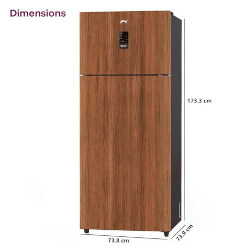 Image of Godrej 472 L 2 Star With AI Tech, 6-In-1 Convertible Freezer, 95%+ Food Surface Disinfection Inverter Frost Free Double Door Regalis Refrigerator (RF EON 474B RCI RS WD, Rose Wood)