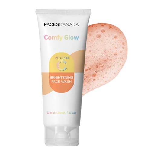 Image of FACES CANADA Comfy Glow Vitamin C Face Wash - 50ml | Brightening & Refreshing Daily Cleanser | Removes Dirt, Oil & Impurities | Gentle, Hydrating & Glow-Boosting Formula