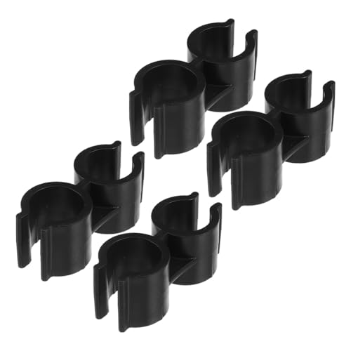 GETAJGHSD 4個 ちりりクリップ ほうき用ダブルパイプ接続クランプ ちりりポール固定具 工具不要簡単取付 収納効率化 室内用おしゃれスペース