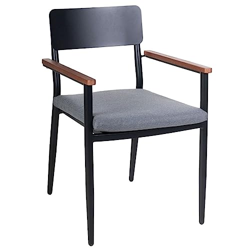 OUTLIV. Stapelsessel Lorenzo Aluminium Eukalyptus, wetterfest, Gartenstuhl, inkl. Sitzkissen, robust, pflegeleicht, für Balkon und Terrasse, anthrazit