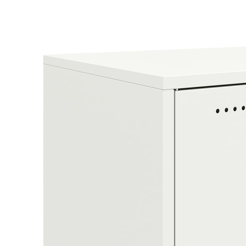 vidaXL Buffet, Armoire avec Porte, Placard avec Rangement, Organisateur de Salle de Séjour Salon Maison Intérieur, Blanc 68x39x72 cm Acier