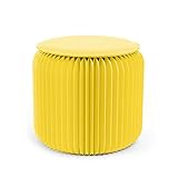 stooly - tabouret pliable - assise en simili cuir - en carton recyclable (jaune bastille, 28 cm)