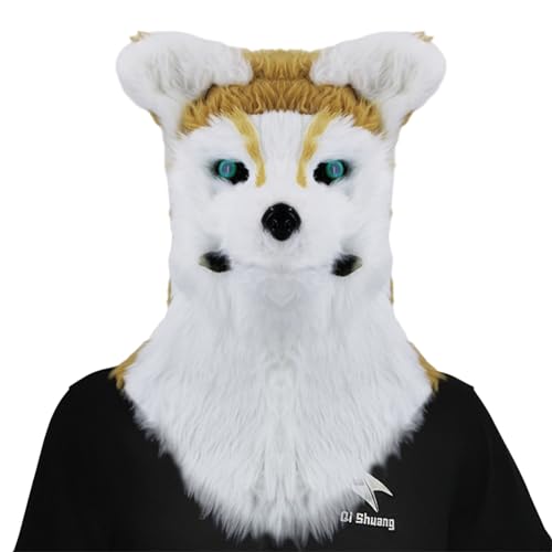 YROHGKPN Máscara de boca móvil realista para perros, para Halloween, fiesta, cosplay, unisex, de peluche