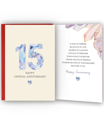 Bestmelo 15 Year Anniversary Card,15th Anniversary Card Gifts,15 Year Wedding Anniversary...