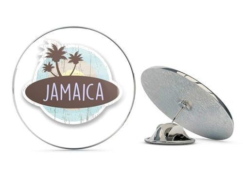 Jamaica Caribbean Round Metal 0.75" Lapel Pin Hat Shirt Pin Tie Tack Pinback2