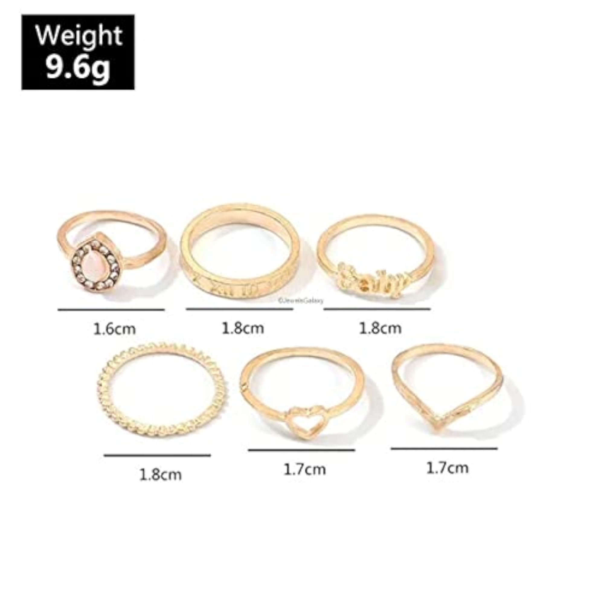 Toned Plated Stackable Rings Set of 7