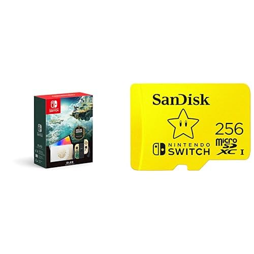 Nintendo Switch OLED Model - Legend of Zelda: Tears of the Kingdom Edition with SanDisk 256GB Licensed microSDXC Card