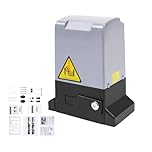 Mqwdxzfes 750W Sliding Gate Opener 220V, 1600kg Electric Gate Operator, Heavy Duty Gate Motor with 2 Remote Controls, Automatic Safety System for Driveway Villa Courtyard Gates up to 12m