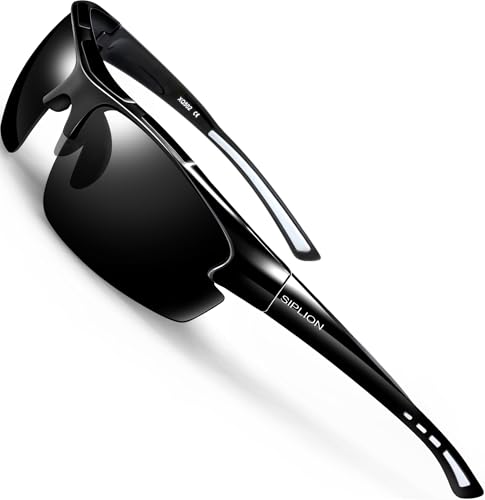 SIPLION Men's Polarized Sunglasses Sports Glasses for Cycling Fishing Golf TR90 Superlight Frame