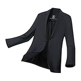 [22 Wear] メンズ ジャケット 夏 サマージャケット ビジネス スーツジャケット UVカット 涼し テーラードジャケット カジュアル 接触冷感 ストレッチ 2つボタン 細身 アウター (ブラック L)