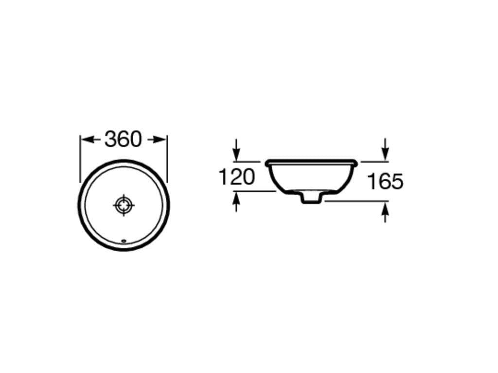 Roca,Foro,Lavabo de porcelana de encimera,Blanco,360mm x 360mm x 165mm,A327880000