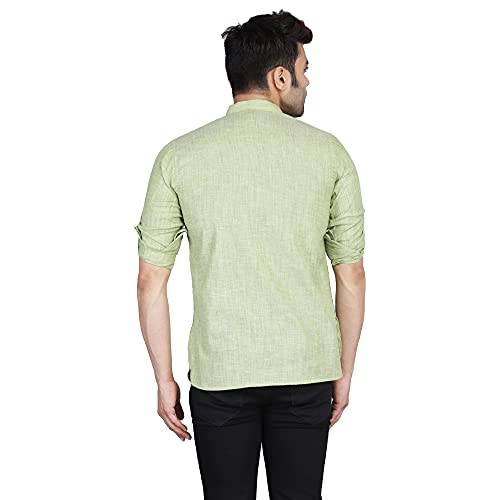 Image of TAHVO Men's Casual Cotton Kurta Shirt, Short Kurta