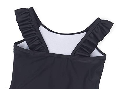 Jurebecia Garota de maiô de uma peça adorável vigor juvenil moda unicórnio preto e rosa,M