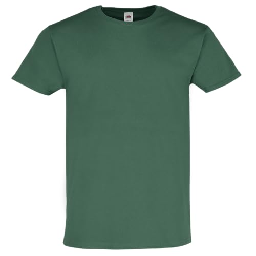Fruit of the Loom - Iconic 195 Ringspun Premium T | T-Shirt Herren & Damen - 100% Baumwolle, hochwertig & weich, ideal für den Alltag, Farbe:flaschengrün, Größe:L