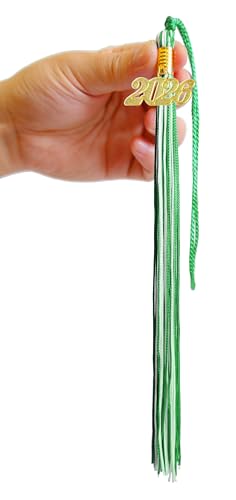 Image of Green and White Graduation Tassel 2026 for Grad Cap and Graduation Ceremony Accessory Decoration