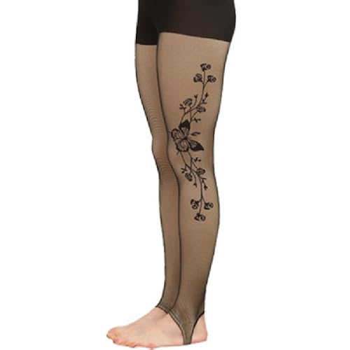 Premium Black Open-toe Tights for Women Designs Butterfly Flower Control Top Pantyhose Sheer Stockings Plus Size3