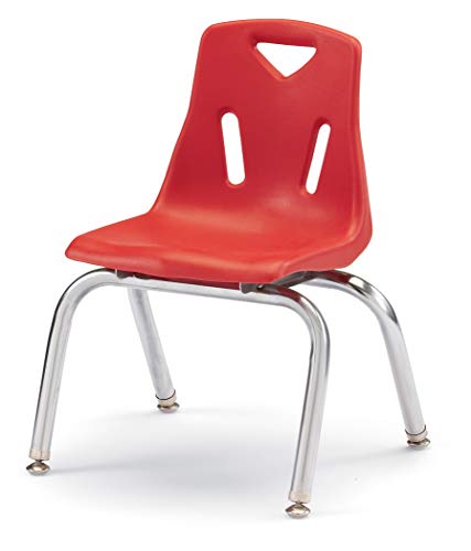 Image of Berries Jonti-Craft 8142JC1008 Stacking Chair with Chrome-Plated Legs, 12 inch Height, Red