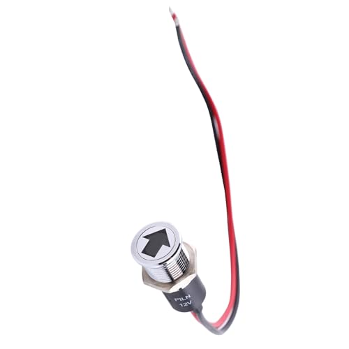 YDuupxe 2 Stück LED-Anzeigeleuchte, 12 V, 14 Mm Montageloch, Armaturenbrett-Blinker-Warnleuchte mit 20 cm Kabel, Rot, Blau, Grün, Farboptionen, Armaturenbrett-Warnung, Nebel-Blinker