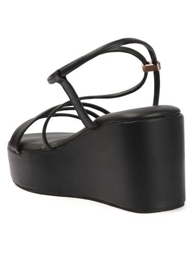 Image of TRYME Women Multi Strap Comfort Open Toe Stylish Daily Wear Wedge Heel Sandals