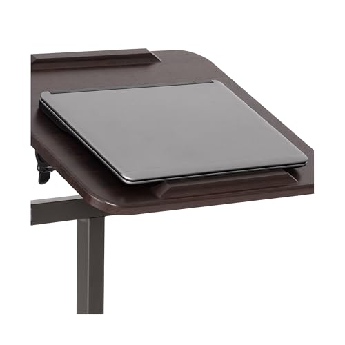 Seville Classics WEB662 Airlift Height Adjustable Mobile Rolling Laptop Cart Computer Workstation Desk Home, Office, Classroom, Hospital, W/Wheels, Tilt W/Side Table  thumb #8