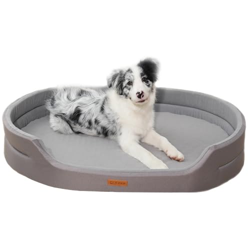犬ベット ワンちゃん用ベッド 猫ちゃん用ベット ペットクッション 犬ベッド ペットソファー 洗える防水滑り止め通年使用 (グレー, 50cm x 35cm x 12cm)